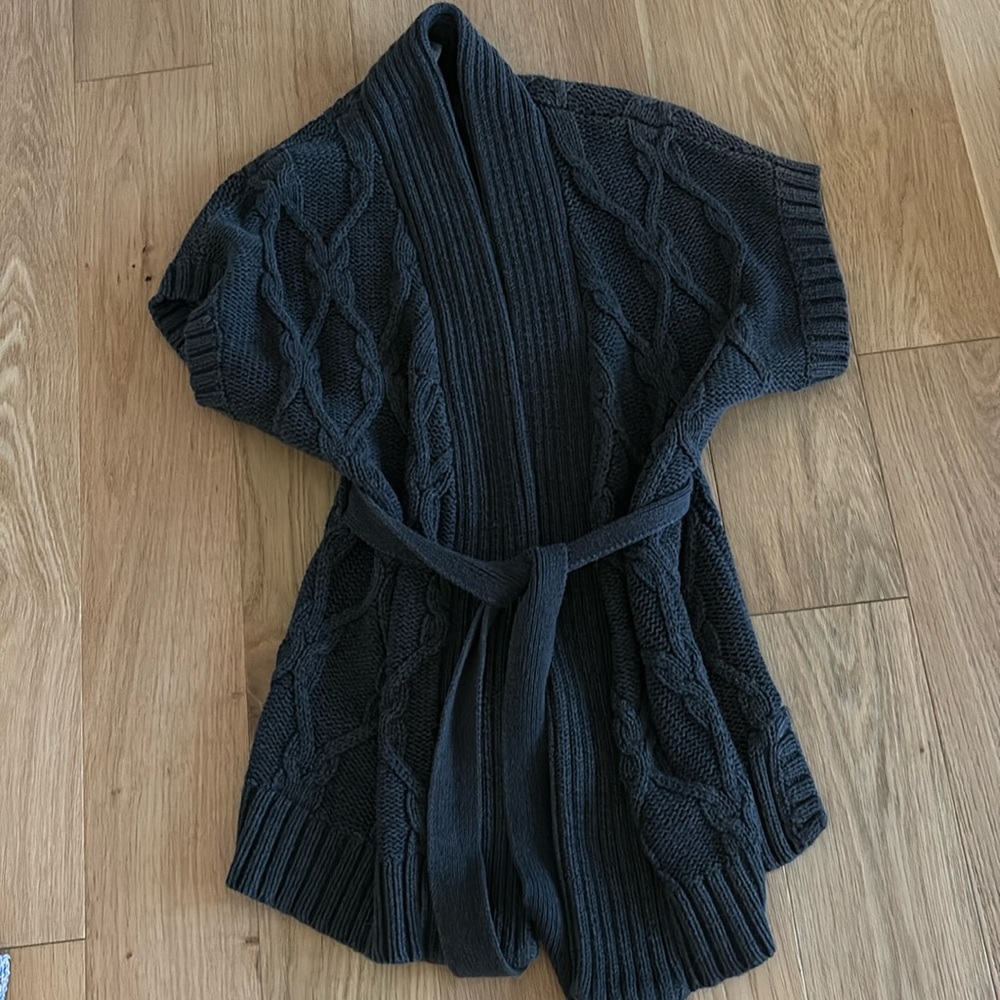 Line brand  dark taupe belted sweater size xs worn once.